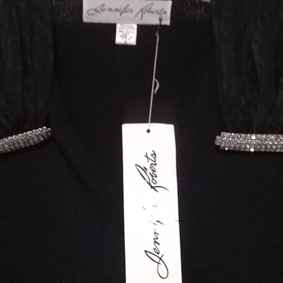 Black Dressy Sweater 70%Wool/Rayon - Picture 2 of 3